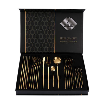 Hochzeitsgold Besteck Set 101 Edelstahl Flatware mit Box Souvenir Set