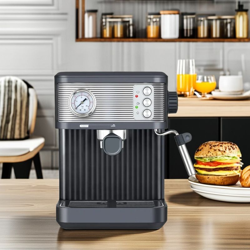 Zuhause Blauzähne Kaffeemaschine mit mehrfunktionalem elektrischem und halbautomatischem Milchschaum