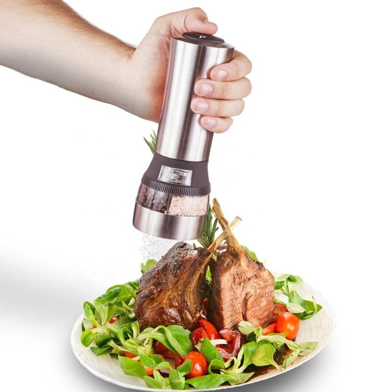 Elektrische Salz- und Pfefferschleifmaschine aus Edelstahl für Speisen- und Küchenschleifmaschinen