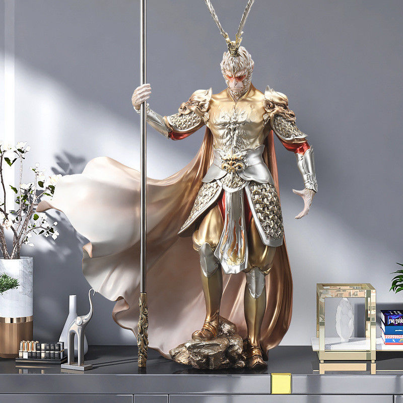 Dekorative Wukong-Goldene Hoop-Figur Schwarze Mythologie Affe-König VS Buddha-Ornamente