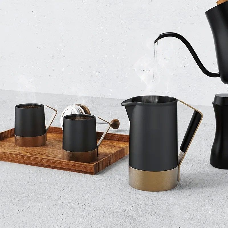 Individuelles Logo Keramische Französische Presse Tragbare Filter aus Edelstahl Kaffeeteiler