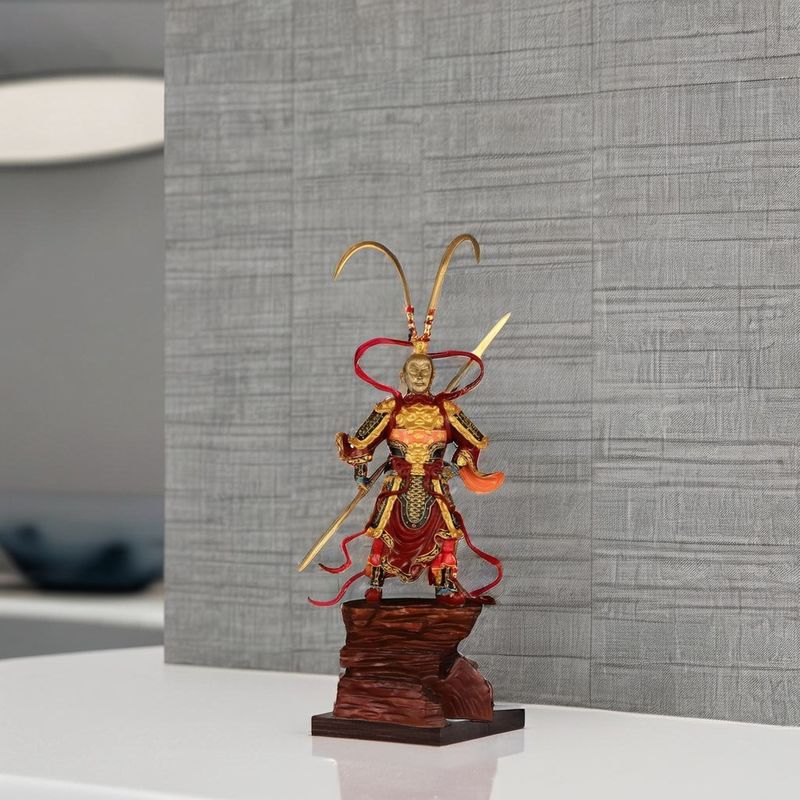 3D-Harz Schwarz Myth Monkey King-Sun Wukong Golden Hoop Figur für zeitgenössisches Design