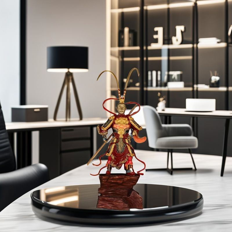 Künstlerische 3D-Harz-Sun Wukong-Figur Ein zeitgenössisches Schreibtischornament zum Jahrestag