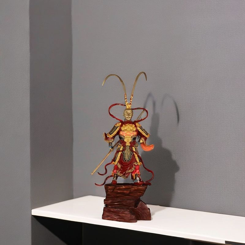 Jubiläum Sun Wukong Golden Hoop 3D Harz Figur zeitgenössisches Design Metall Sammlerornament