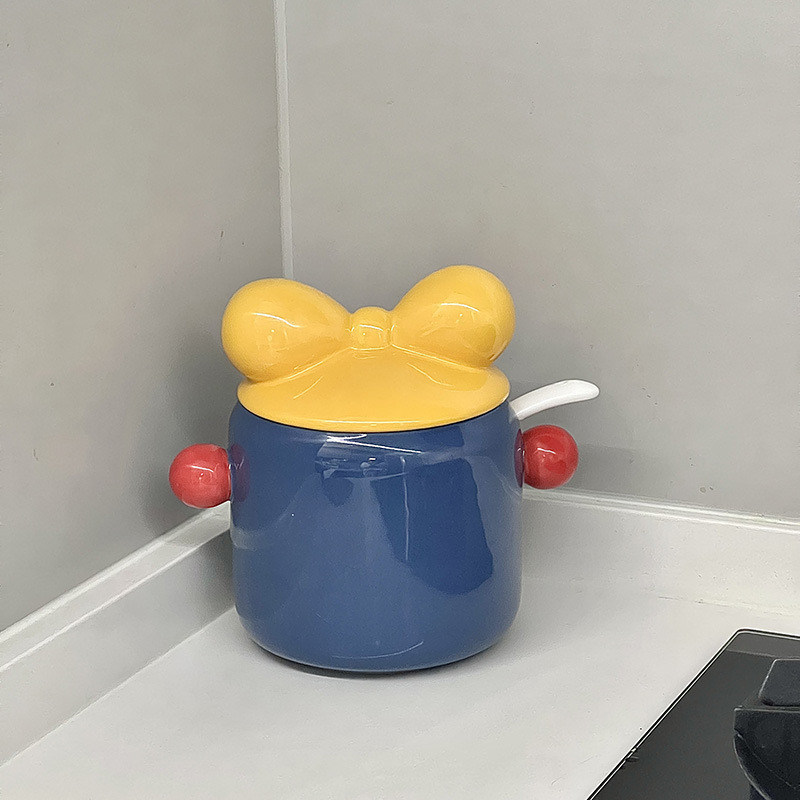 Funktionale Keramik-Schweinchenbank für Küchenlager und Druckgeschmacksmittelhalter