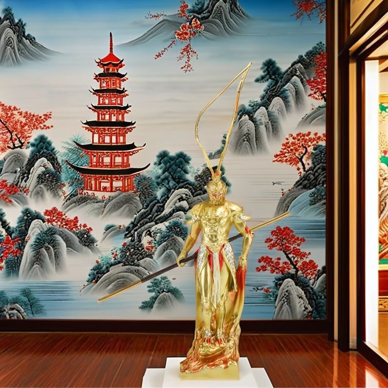 Ornamente Reise in den Westen 3D Harz Figur Metall OEM Monkey King Charakter Collection