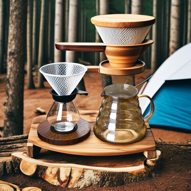 Durchsichtiger Borosilikatglas-Kaffeeserver mit Tee-Infuser und Goldwolken-Tropfer