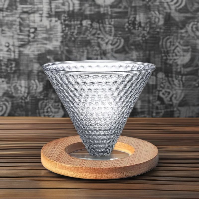 600 ml Teilen Tropfglas Kaffeekanne mit Holzgriff Hitzebeständig Gießen Sie über Kaffeemaschine