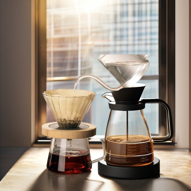 Küche Moderne Design Borosilikat Glas Kaffeemaschine Set mit permanenten Tropffilter