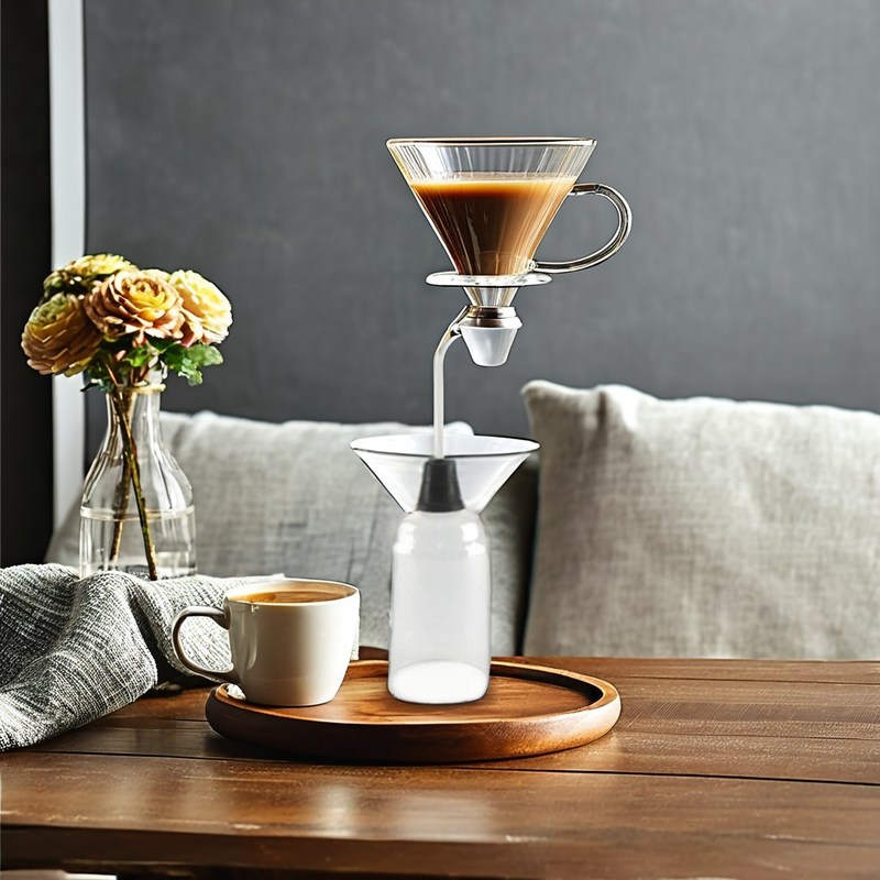 Verpackte Metall American Classic Syphon Kaffeemaschine mit hitzebeständigem Glas Moka Topf