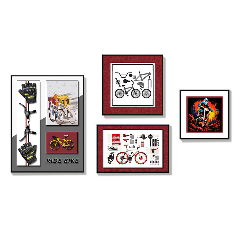 Hochzeitstag Luxus 3D Fahrrad Wandkunst für Home Office Hotel Dekoration