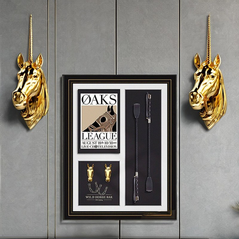 Maßgeschneiderte Größe Dreidimensionale Reiter Wandkunst für Wohnzimmer Eingang Retro Design