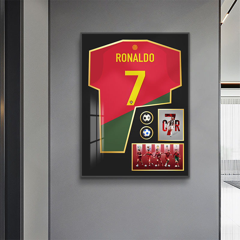 Wohnzimmer Haus Hotel Büro kundenspezifische Farbe Ronaldo Crystal 3 Fußball Trikot Kollektion