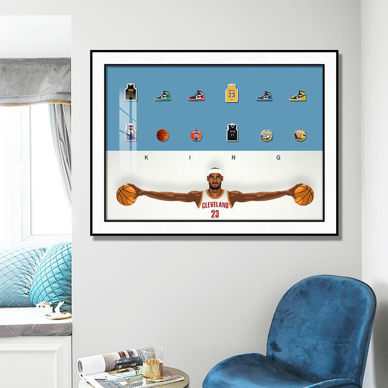 Veranda Dekoration Elektrische Rechteck Format Jordan LeBron James Basketball Star Wandkunst