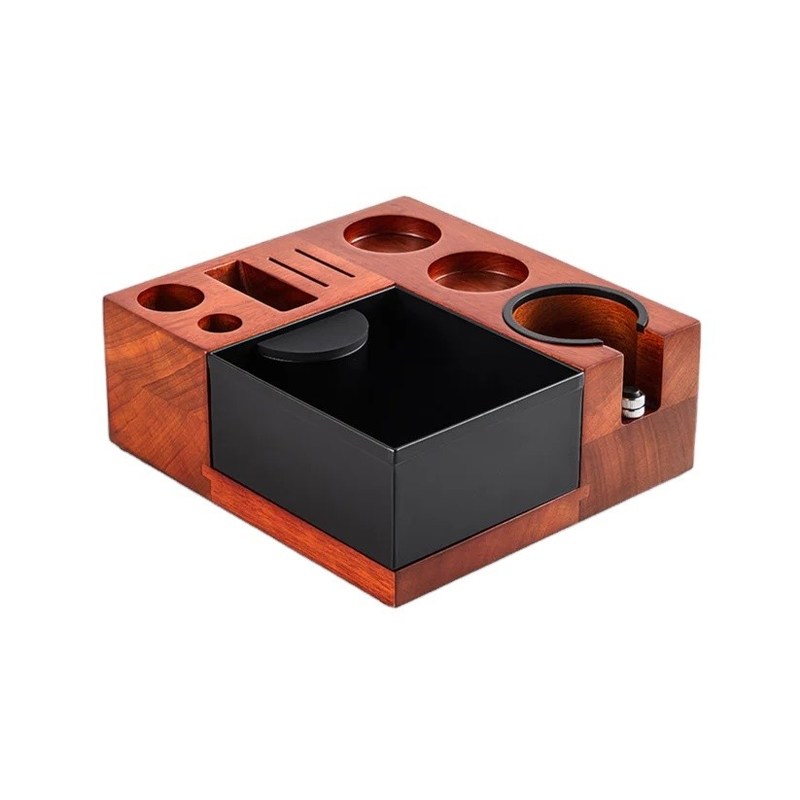 Restaurants Kaffeetools Multifunktions-Holzknockbox mit Edelstahlstand 58mm