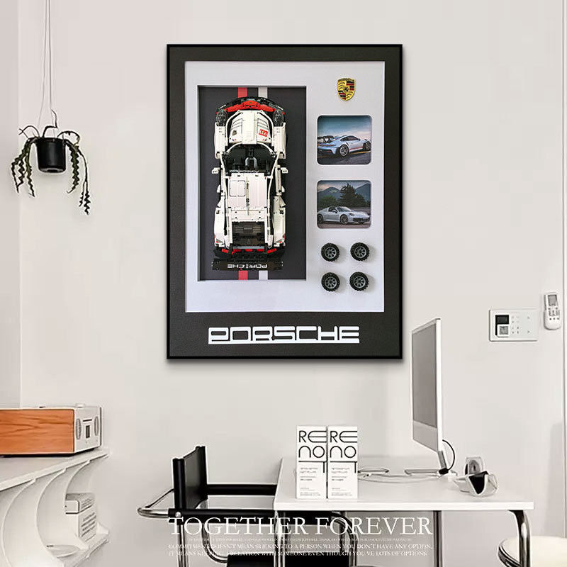 Porsche Sportwagen Wandbildschirmrahmen kundenspezifische Größe für Haus oder Büro