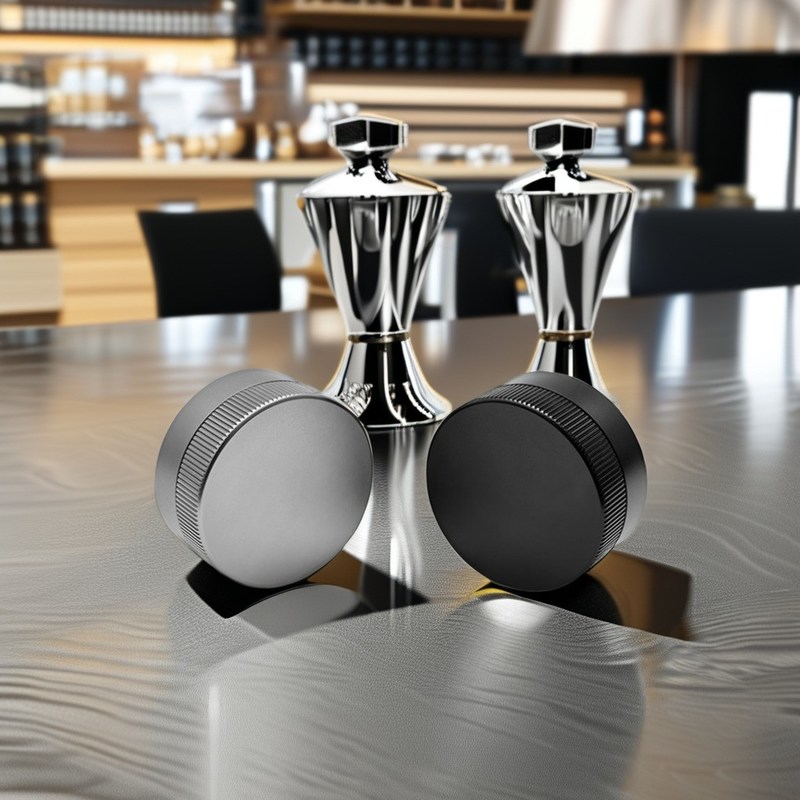 Silber-Metall-Espresso-Dispenser mit verstellbarer Tiefe für eine umweltfreundliche Nivellierung der Kaffeemühle