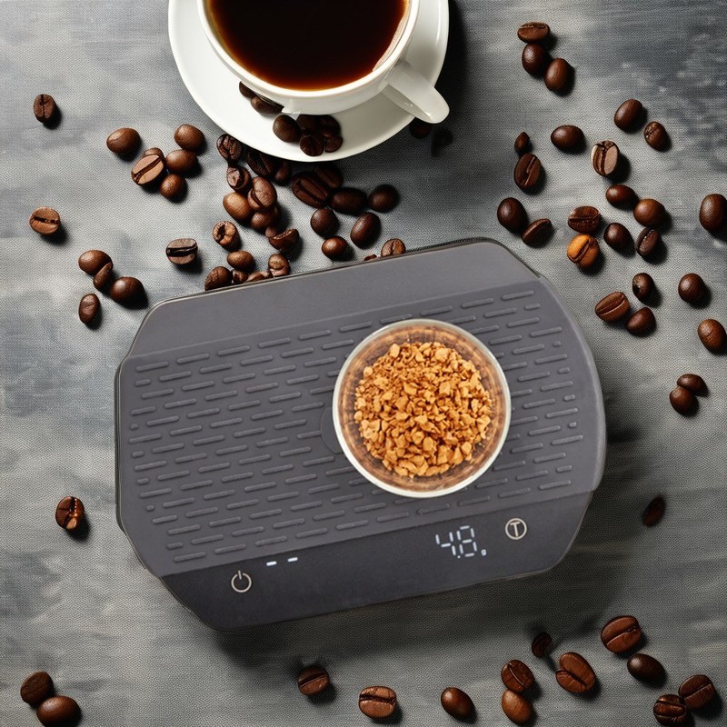 BAMBOO Küche Elektronische Kaffeeskala mit Timer und Silicone Pad im minimalistischen Design