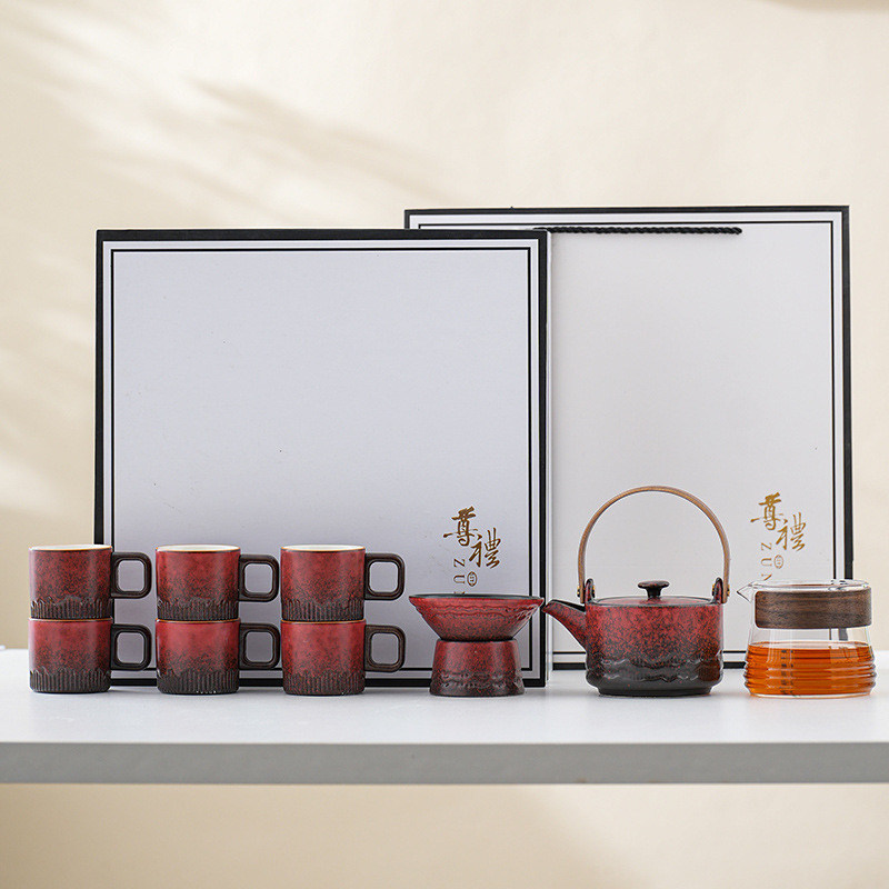 Keramische Porzellan-Kaffee-Tasse mit Holzgriff und Schrägglasur