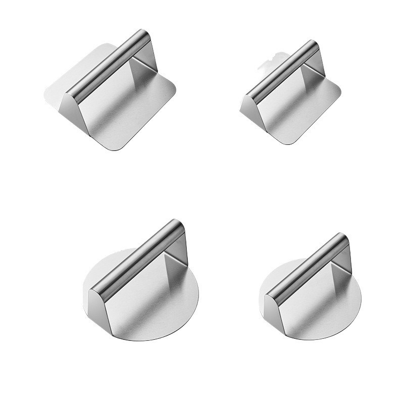 Nichtklebende Oberfläche Burger Press Quadrat Edelstahl Grillwerkzeug mit Stoff Schürze