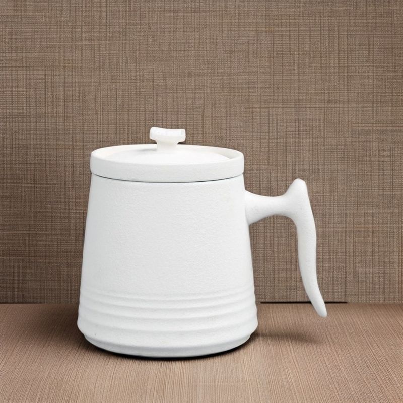 Klassisches weißes Porzellan Design 900cc Keramik Teekanne und Kaffeetassen Set Volumen 250ml