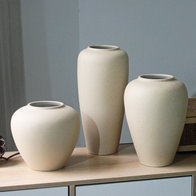 Nordic Design Ton Tischtop Pot Einzigartige Luxus weiße Keramik Vase im postmodernen Stil