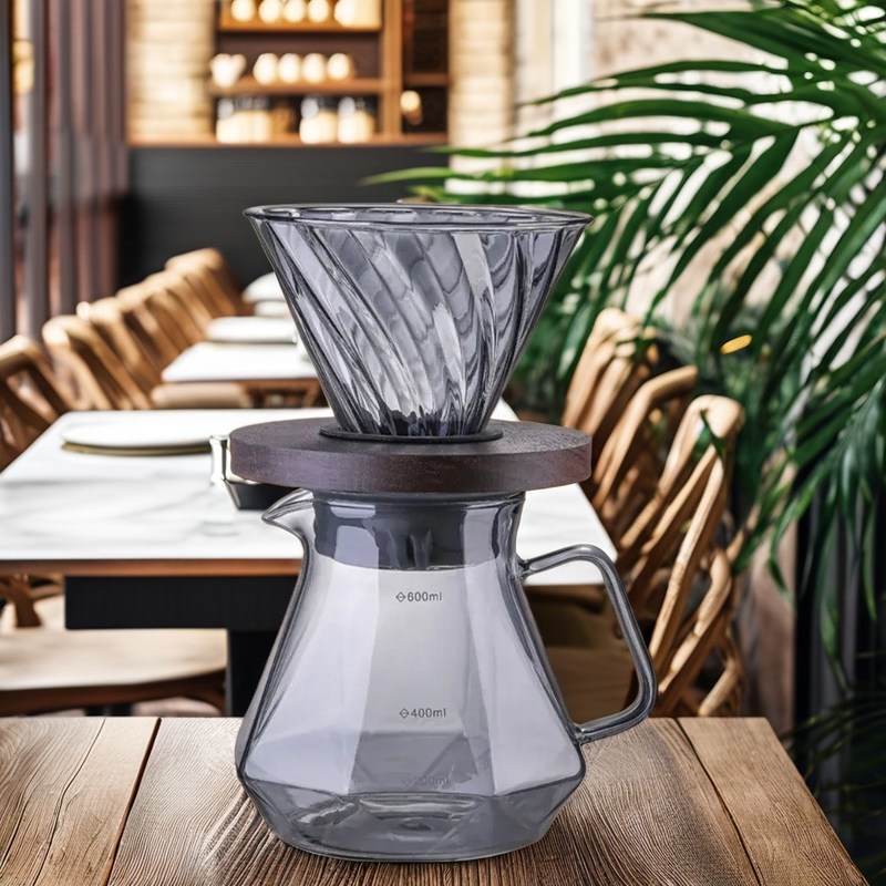 400 ml hochborosilikatisches Glas Espresso Kaffeeserver Wärmebeständigkeit Tropfbecher