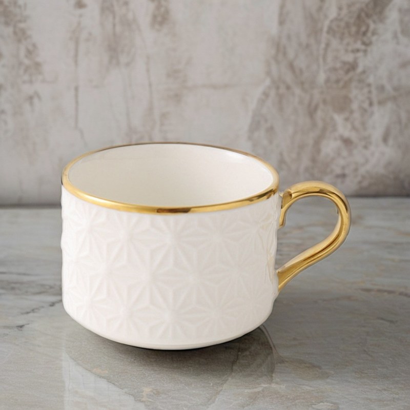 Moderne nordische Teetasse aus Luxusknochen mit individueller Farbe und Bambusgeschirr