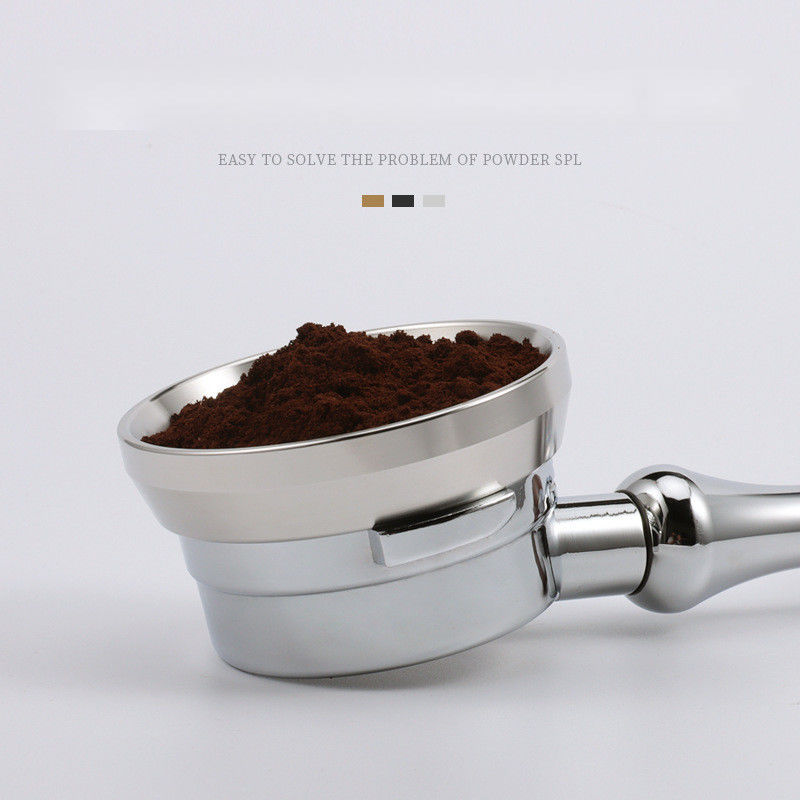 Silberner umweltfreundlicher Metall-Portafilter für intelligente Kaffeedosierung zu Hause und im Café