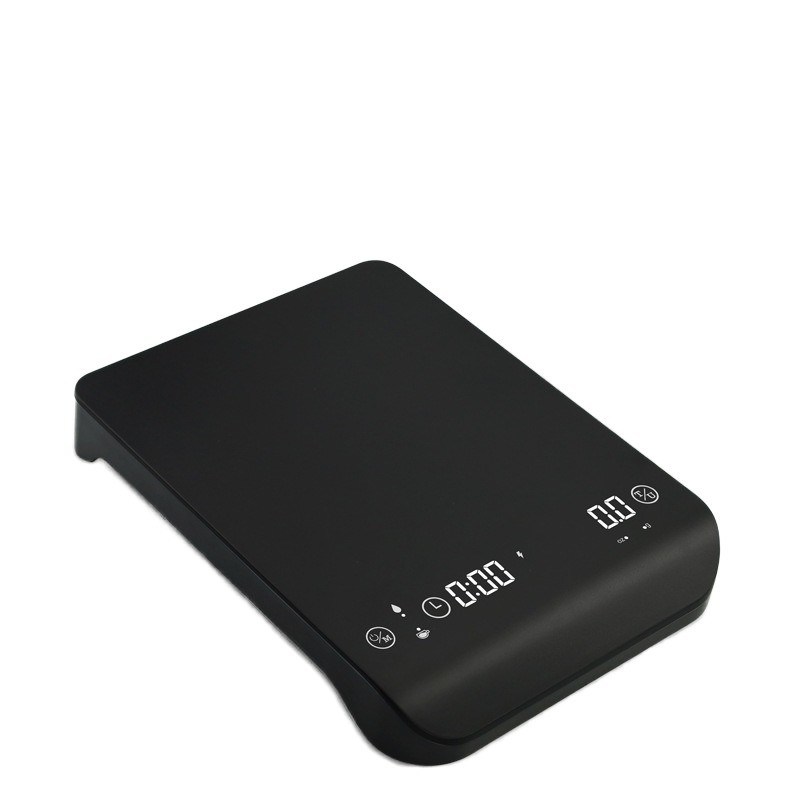 Minimalistisches Design 2024 Wiederaufladbare digitale Kaffeeskala mit 3kg/0,1g Genauigkeit Timer und Indikatorlicht