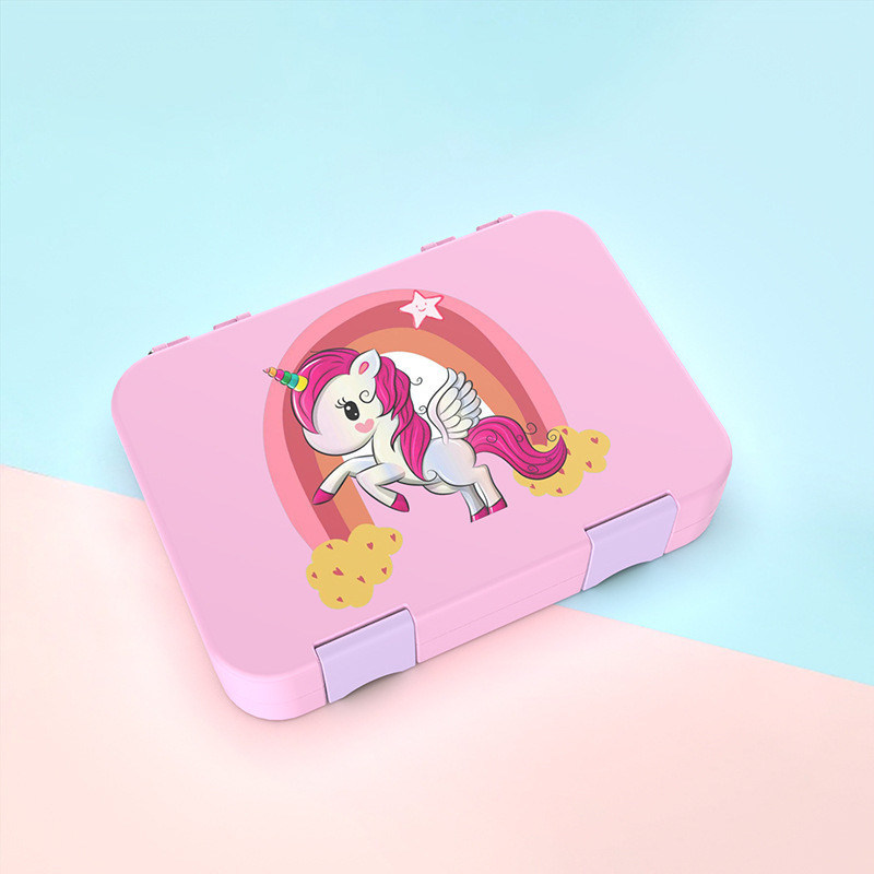 Bento-Lunchbox aus 2 Schichten aus Bambusfasern in 6 Farben mit Divider-Schnitzeln für Erwachsene