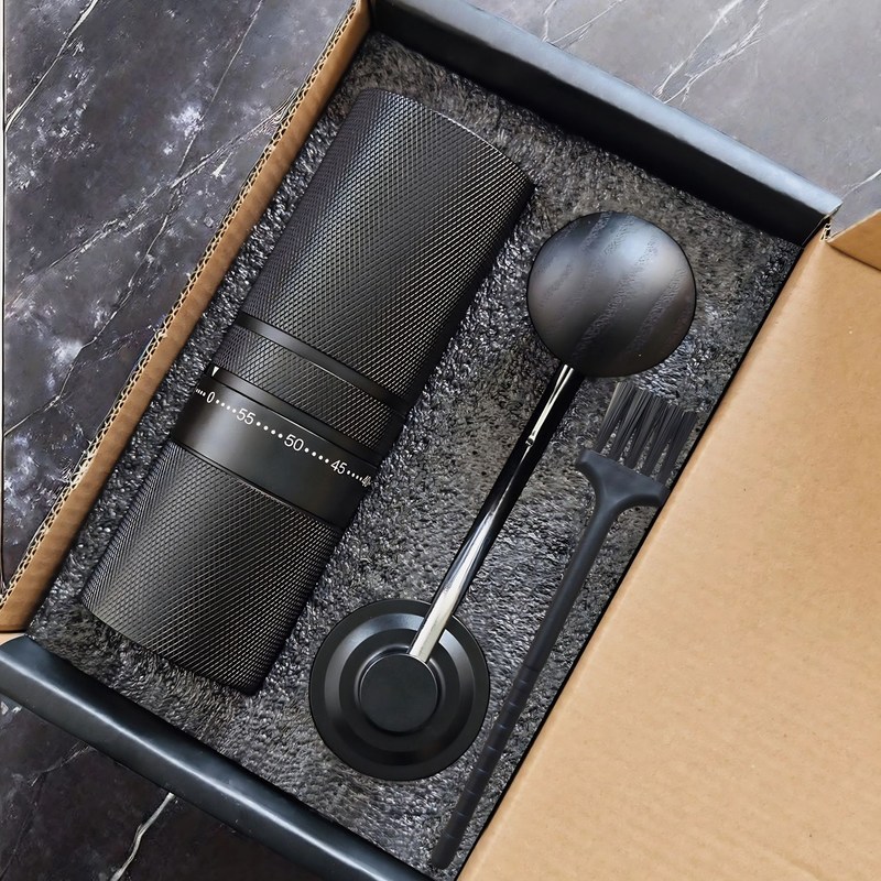 Reisetasche Verpackung Manuelle Kaffeemühle mit Holzgriff und Edelstahlbrühe