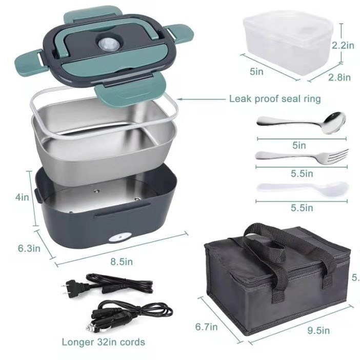 Zusammenklappbare Klappkonstruktion Portable USB Heizung Silikon Bento Lunchbox für die Speicherung von Lebensmitteln