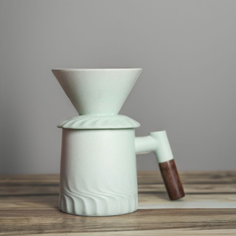 500 ml Kapazität Moderne Vintage Keramik Kaffeemaschine mit Porzellanfilter-Tropfen