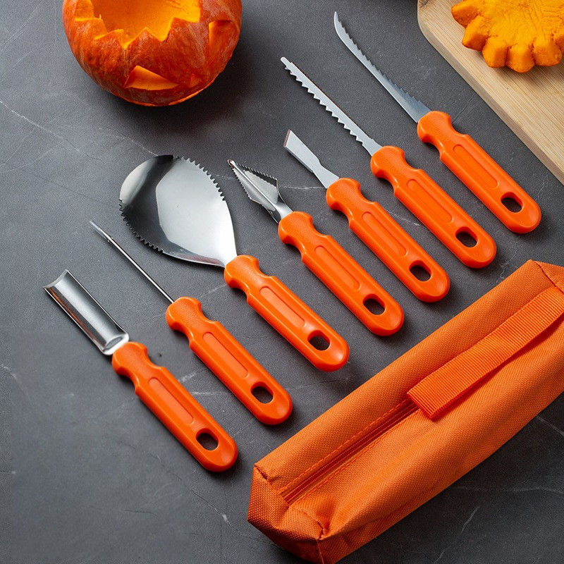 10-teiliges Halloween-Kürbis-Schnitzgeschirr Langlebige Metallhandwerkzeuge für Gemüseschnitzerei