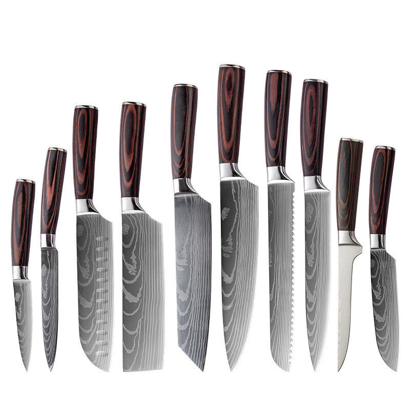 2024 Hot Custom Gift DIY Messer Set mit Edelstahl und Pakka Holzgriff
