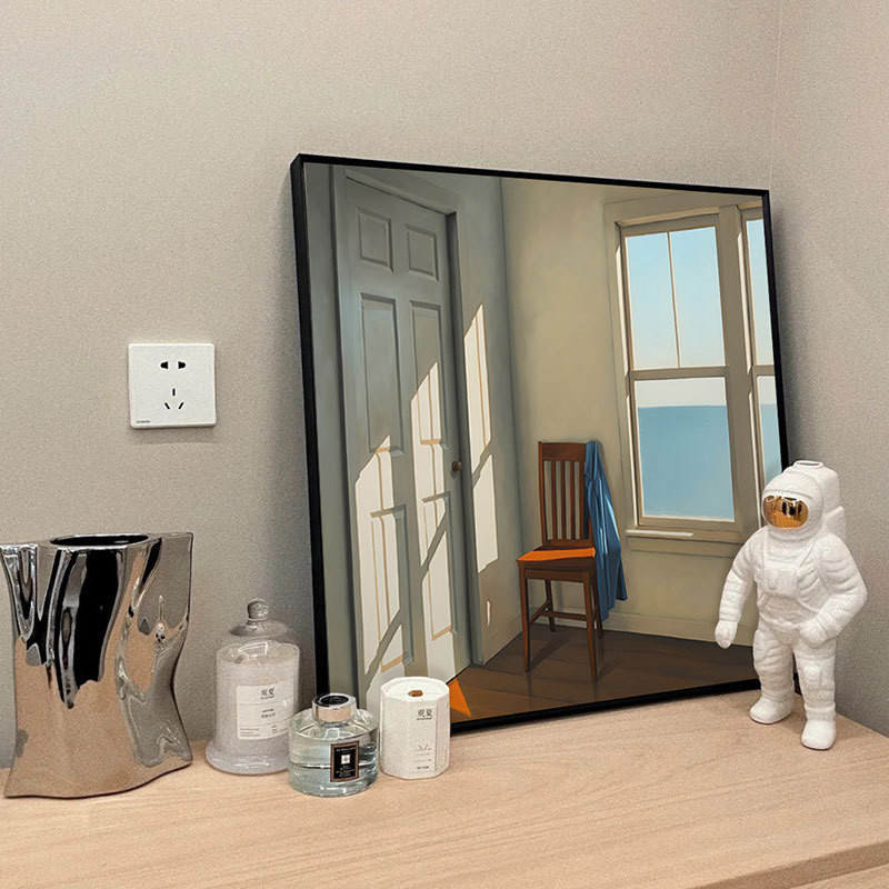 Schwarz-Gold-Rahmen "Sonnenscheinfenster" Stillleben Leinwandmalerei Format Leitergürtel