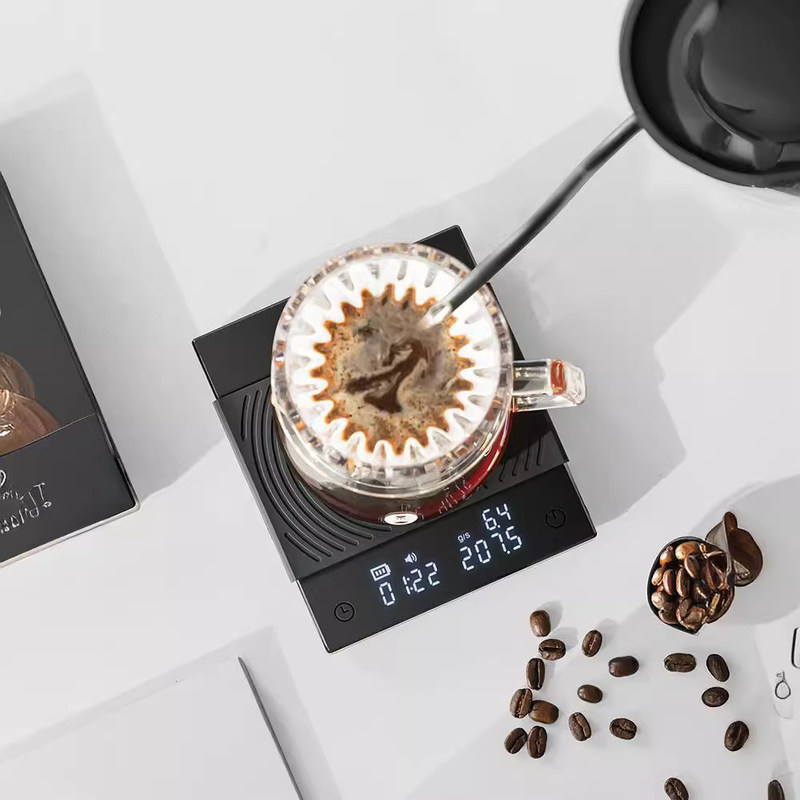 Schwarze 2kg Multifunktionsspiegel Kaffee und Bar Fruchtwaage mit Waagefach