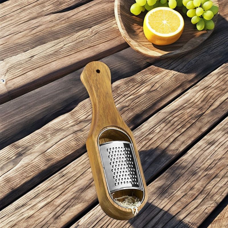Acacia Holz Behälter Edelstahl-Chopper und Käse Grater für schnelle Küche Vorbereitung