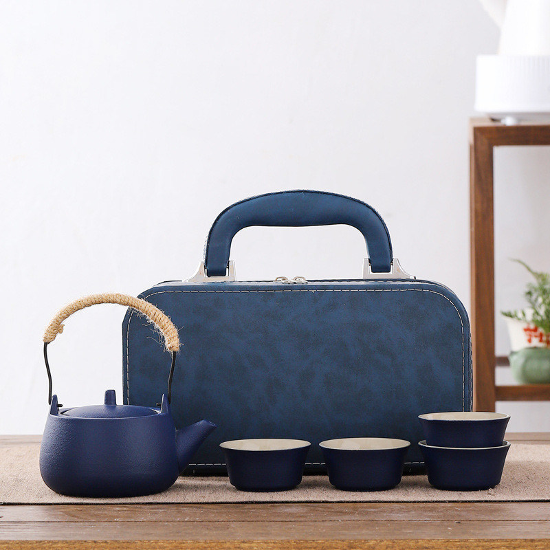 Moderner Luxus-Stil wiederverwendbarer Keramik-Teetasse und Custom-Logo-Tray für Outdoor-Reisen