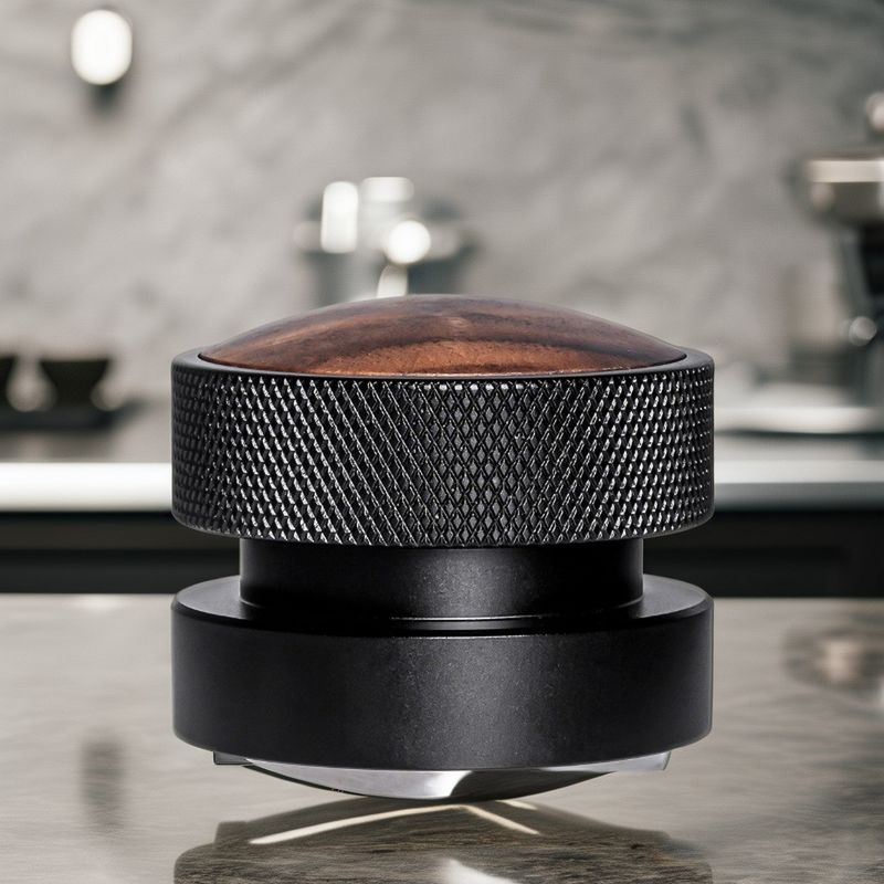 58mm Edelstahl Espresso Tamper Set mit Walnussholzkappe Langlebig und umweltfreundlich