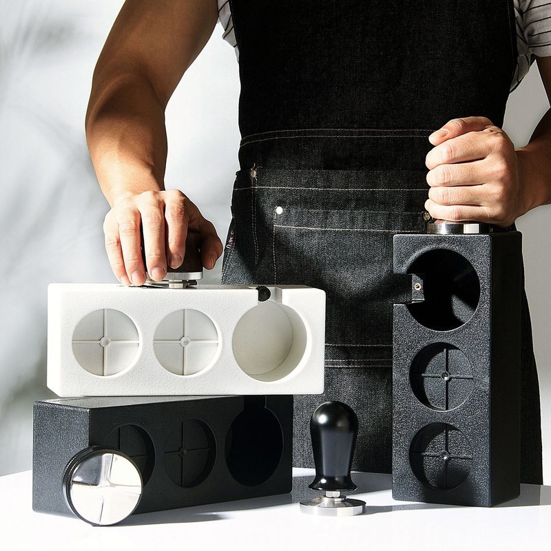 Kaffee-Tamper-Stand Edelstahl Barista Portafilter-Halter Box Verpackung Tee-Zubehör
