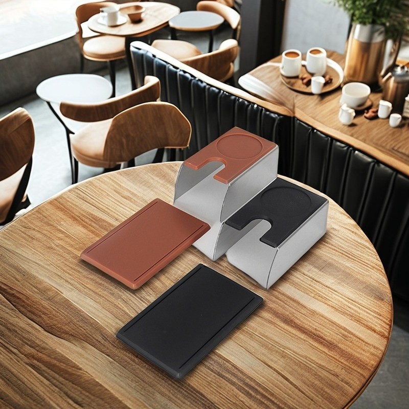 Design aus Edelstahl und massivem Holz Espresso Tamper Station verbessert den Geschmack von Kaffee