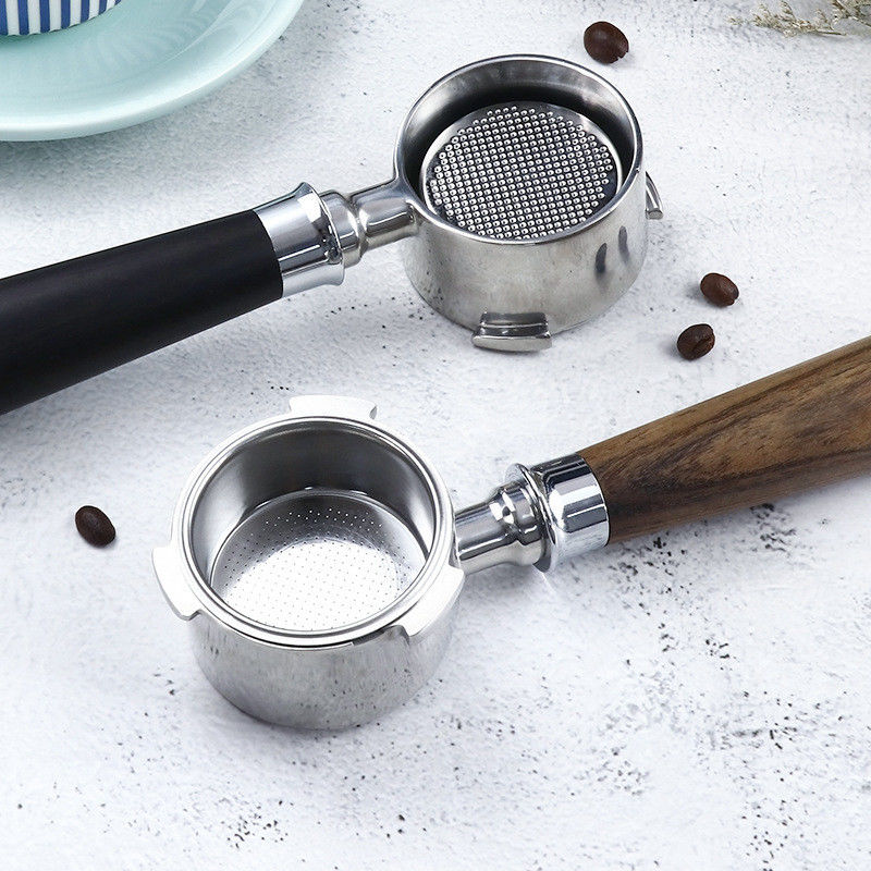 Edelstahl Holzgriff 51 mm Keramik Massivholz Espresso Portafilter für Kaffee