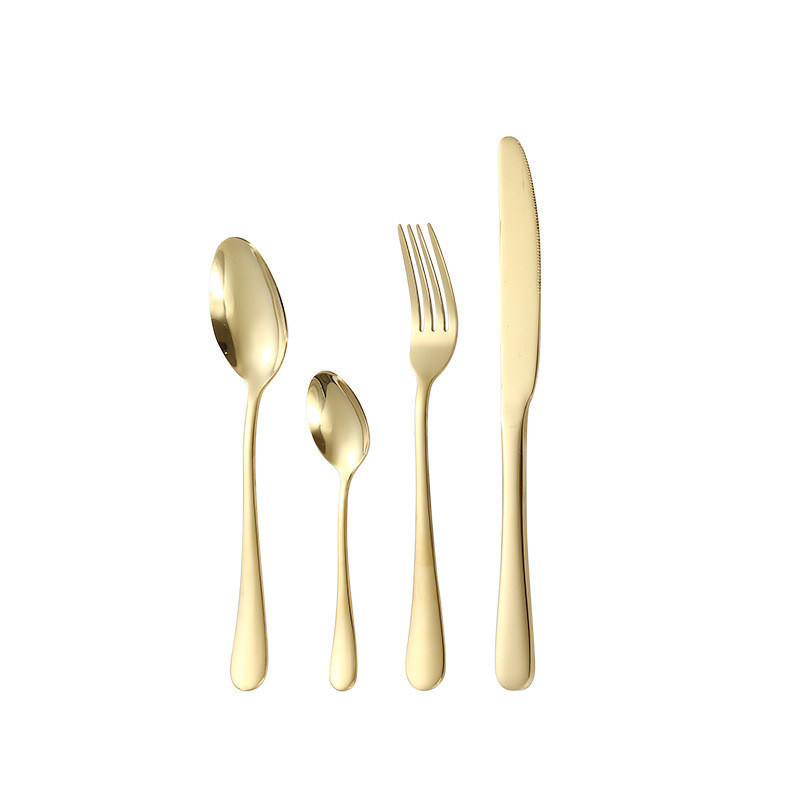 24 Stück Edelstahl Hotel Hochzeits Besteck Set Löffel und Gabel Silberware Luxus Gold