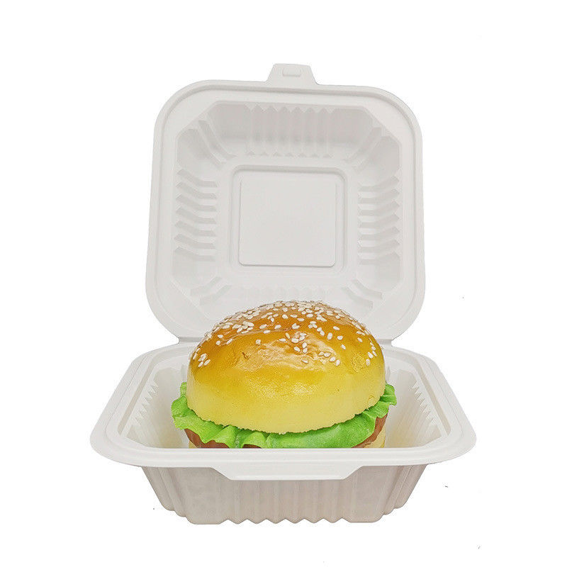 Weiße, quadratische Plastik-Lunchboxen, Stapelbare Lebensmittelbehälter mit Mikrowellen-Sicherhebeln
