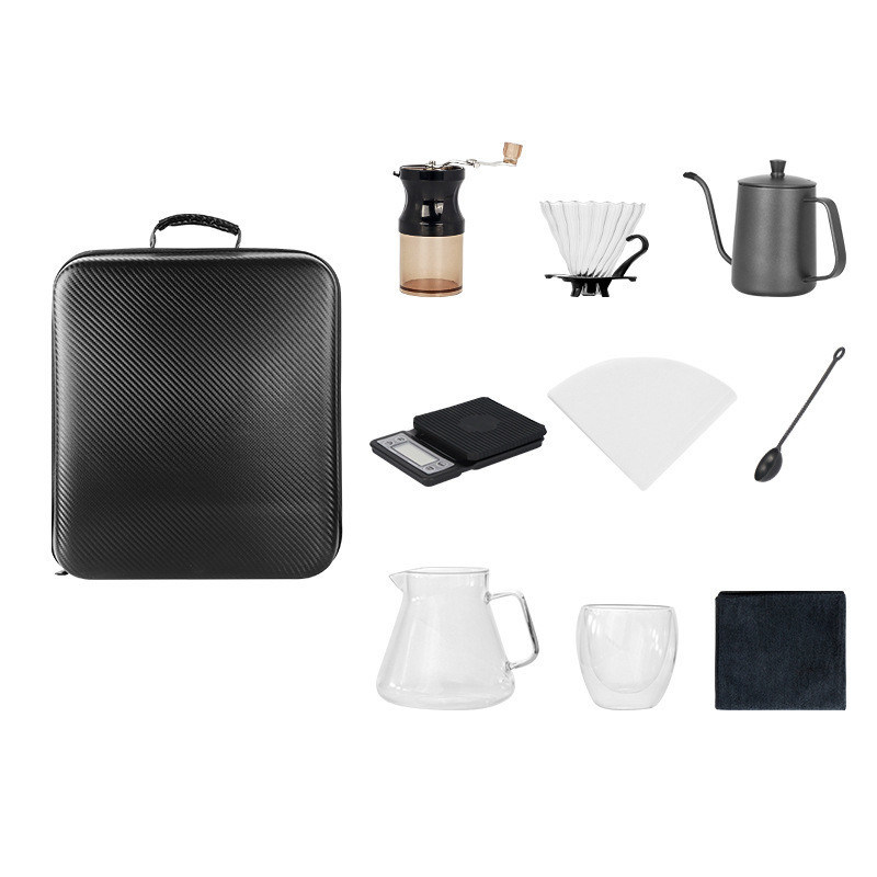 Neuheit Design Schwarz Outdoor Reisen Tropf Kaffee Set mit perfekten Geschenkboxen