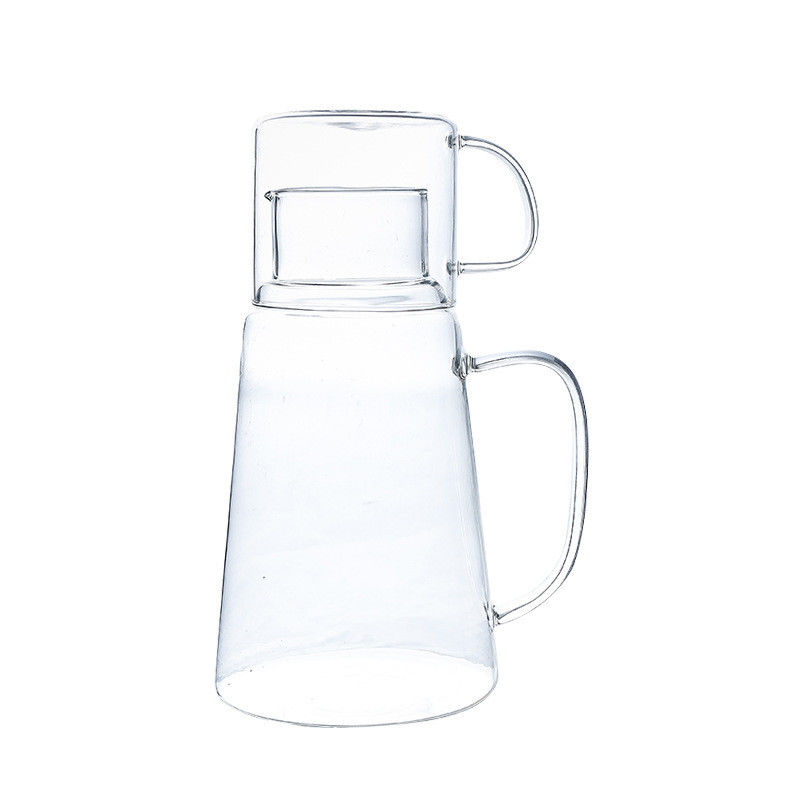 Modernes Design Warm/Kaltwasserkrug Saft Getränk Karaffe Glaskrug mit Tasse