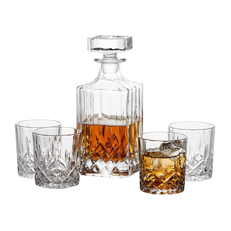 Custom Logo Bar Sets Kristall Oxford Glas Whisky Dekanter Set für Whisky Experten