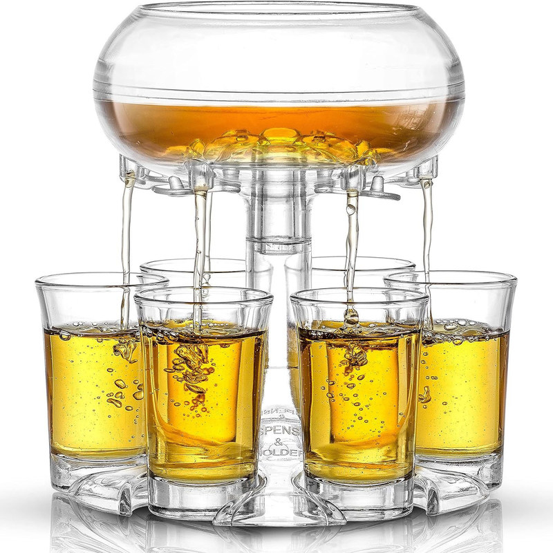 PMMA 6-Schuss-Glas-Dispenser und Halter für Bier Whisky-Cocktails auf Partys